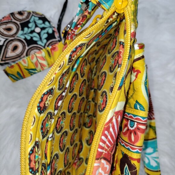Vera Bradley Yellow Multicolor Floral Hipster Crossbody Bag And Coin Purse Set - Picture 5 of 11